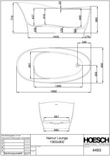 Hoesch 4493.112305 BW Namur Lounge 1900x900 freistehend