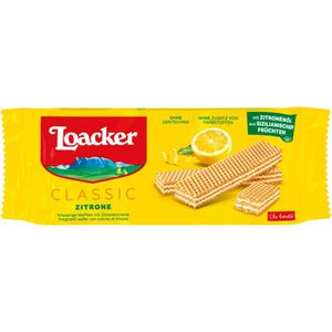 Loacker Waffeln Classic Zitrone, Waffelschnitte, mit Zitronencreme, 135 g