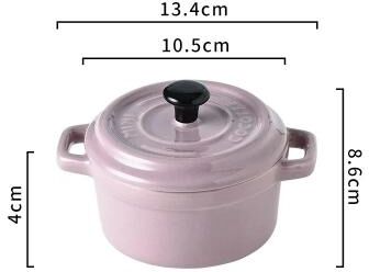 Uplifted Finds 200ML Mini Ceramic Casserole Dish Oven Safe Ramekin With Lid & Handles purple