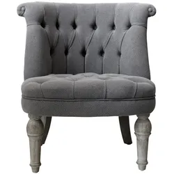 Chic Antique Franz. Sessel in Leinenstoff, H71/L67/B66 cm grau