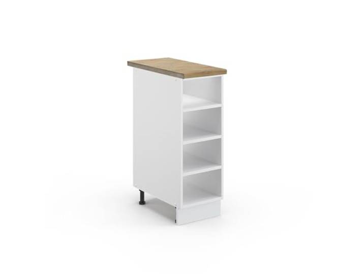 Vicco Küchenregal Fame-Line, Weiß, 30 cm MDF-Front · Arbeitsplatte Eiche · Höhenverst. Füße · Frei kombinierbar · Alles griffbereit