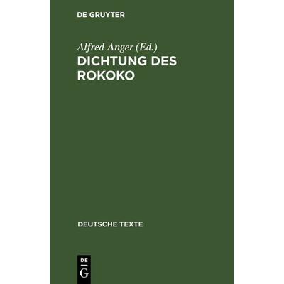 Dichtung des Rokoko, Gebundene Ausgabe von , De Gruyter, 978-3-11-098690-7