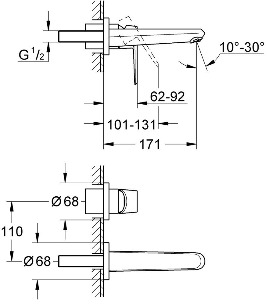 Grohe Eurodisc Cosmopolitan 2-Loch-Waschtischbatterie