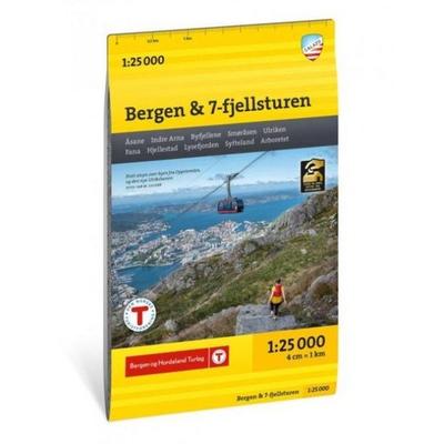 Bergen & 7-fjellsturen - Stikart, Karte von , Calazo Forlag