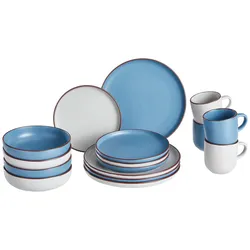 Kombiservice Modern Fashion Blau/Beige, 16-teilig