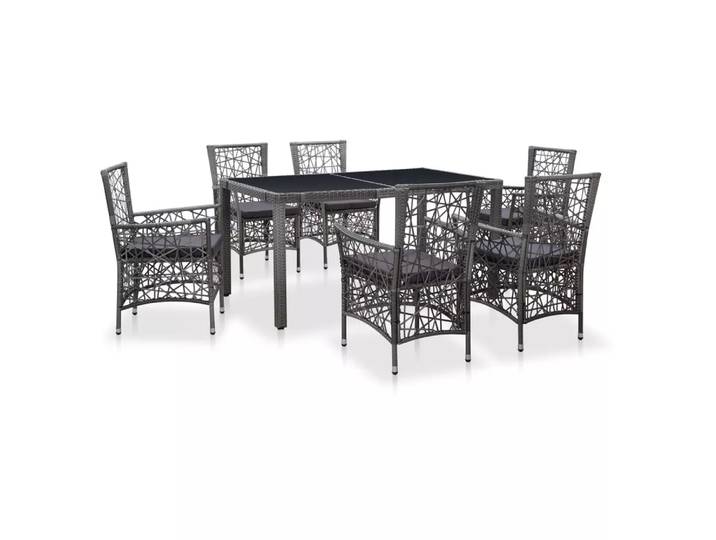 VidaXL - Ess-set poly-rattan, One Size, Grau