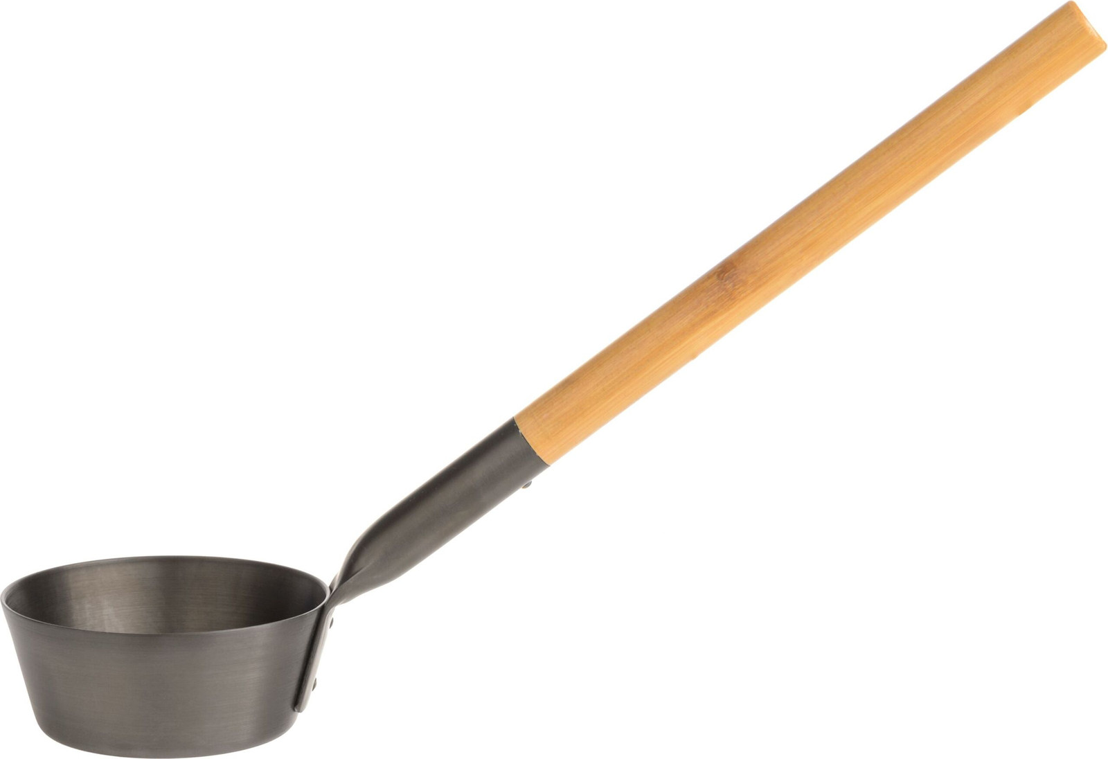 Rento Saunakelle aluminium zwart met bamboe handvat