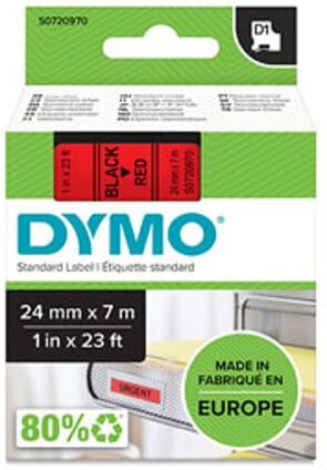 Dymo 53717 d1 24mm x 7m preto/vermelho