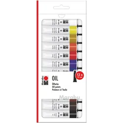 6x Marabu, Künstlerfarbe + Bastelfarbe, Ölfarbenset (144 ml)