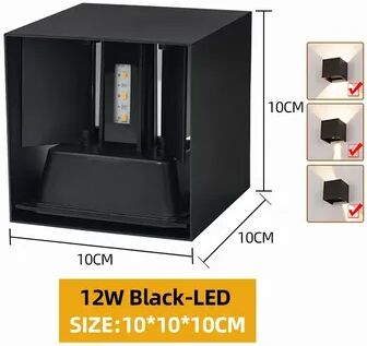 Multisell Products Hub Garden Lights Living Room, Interior Wall Light Porch, Street Stairs Lighting For Home Decor white Light 6000k 12w Black leds