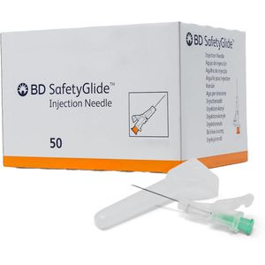 BD Kanülen SafetyGlide Sicherheitskanüle, 50 Stück, 21G x 1,5 Zoll, grün, sterile Injektionskanüle