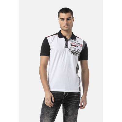 T-Shirt CIPO & BAXX "CT799", Herren, Gr. M, schwarz-weiß (weiß), 95% Baumwolle, 5% Elasthan, bedruckt, regular fit, normaler Saum, Shirts T-Shirt, Auffällige Prints