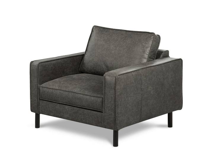 Livetastic Sessel, Dunkelgrau, Metall, Echtleder, Rindleder, 88x85x92 cm, Stoffauswahl, Wohnzimmer, Sessel, Sonstige Sessel