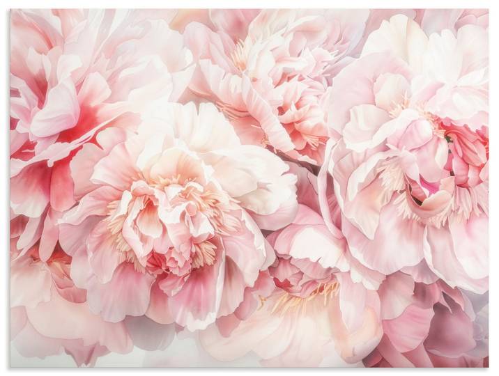 Wandbild ARTLAND Rosa Farbene Pfingstrosen Aquarell , rosa (farbe bild(er): pink), B:60cm H:45cm, Alu Dibond, Bilder, Wandbild, als Alubild, Leinwandbild, Poster, Wandaufkleber in verschied. Grössen