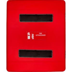 Abtec Feuerlöscherkasten DOUBLE-BOX, für 2 Feuerlöscher bis 6 kg Inhalt, Sichtfenster