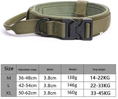 Inspired Finds Adjustable Tactical Dog Collar & Training Leash For Medium & Large Dogs green l