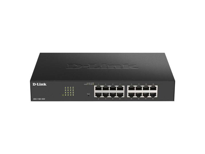 D-Link DGS-1100-16V2, Géré, L2, Gigabit Ethernet (10/100/1000), Full duplex, Grille de montage