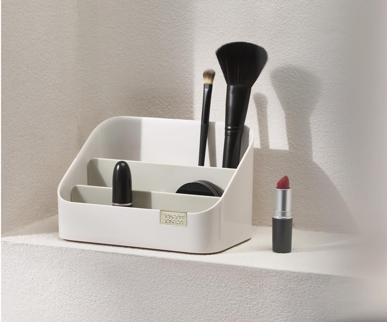 Make-Up Organizer JOSEPH JOSEPH "Gestufter Viva 18 x 10,7 x 11 cm", weiss (beige), B:10,7cm H:11cm, Kunststoff, Kosmetikaufbewahrungen, Make-Up Organizer beige Einheitsgröße