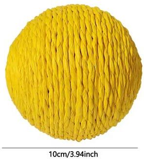 Uplift Essentials Sisal Interactive Cat Scratching Ball yellow