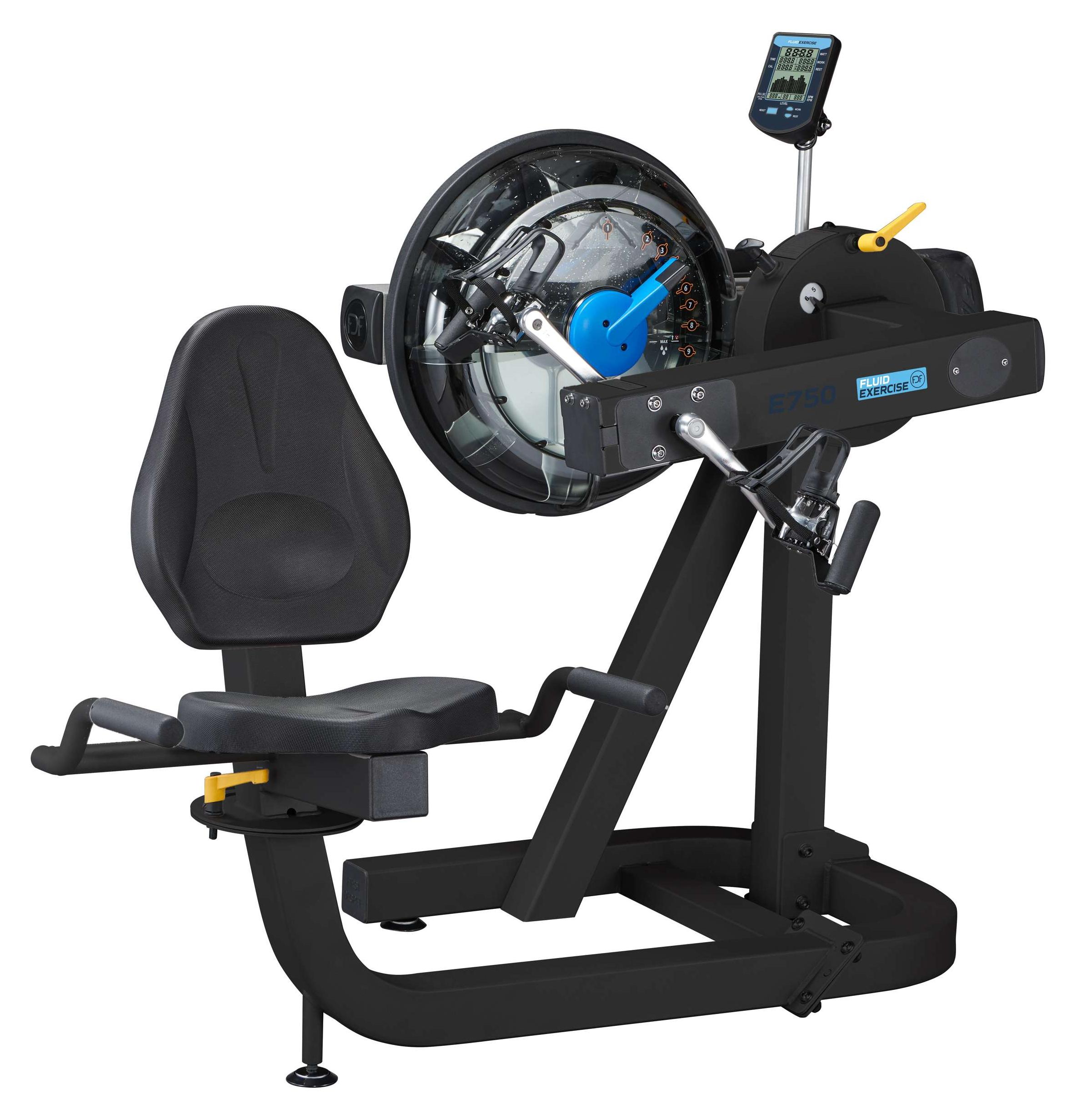 Fluid Exercise E750 Arm- und Beintrainer - Oberkörperergometer und Liegeergometer - 10 Wasserwiderstandsstufen - 90° Drehsitz - Reha und HIIT