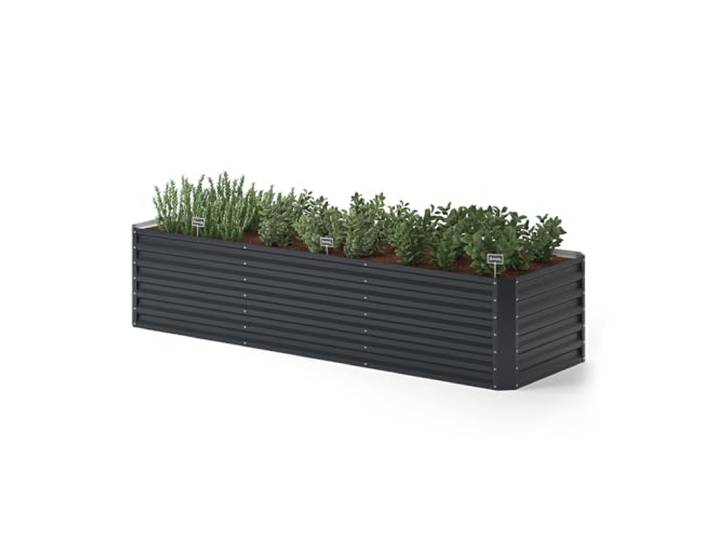 ok-Living Hochbeet Kräuterbeet Gemüsebeet rechteckig 270x90x60cm (LxBxH) anthrazit Pflanzkasten Frühbeet Aufzucht Beet Garten