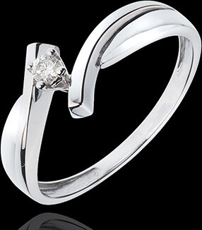 Edenly SolitÃ¤rring Kostbarer Kokon - Jupiter - WeiÃŸgold - Diamant 0.05 Karat