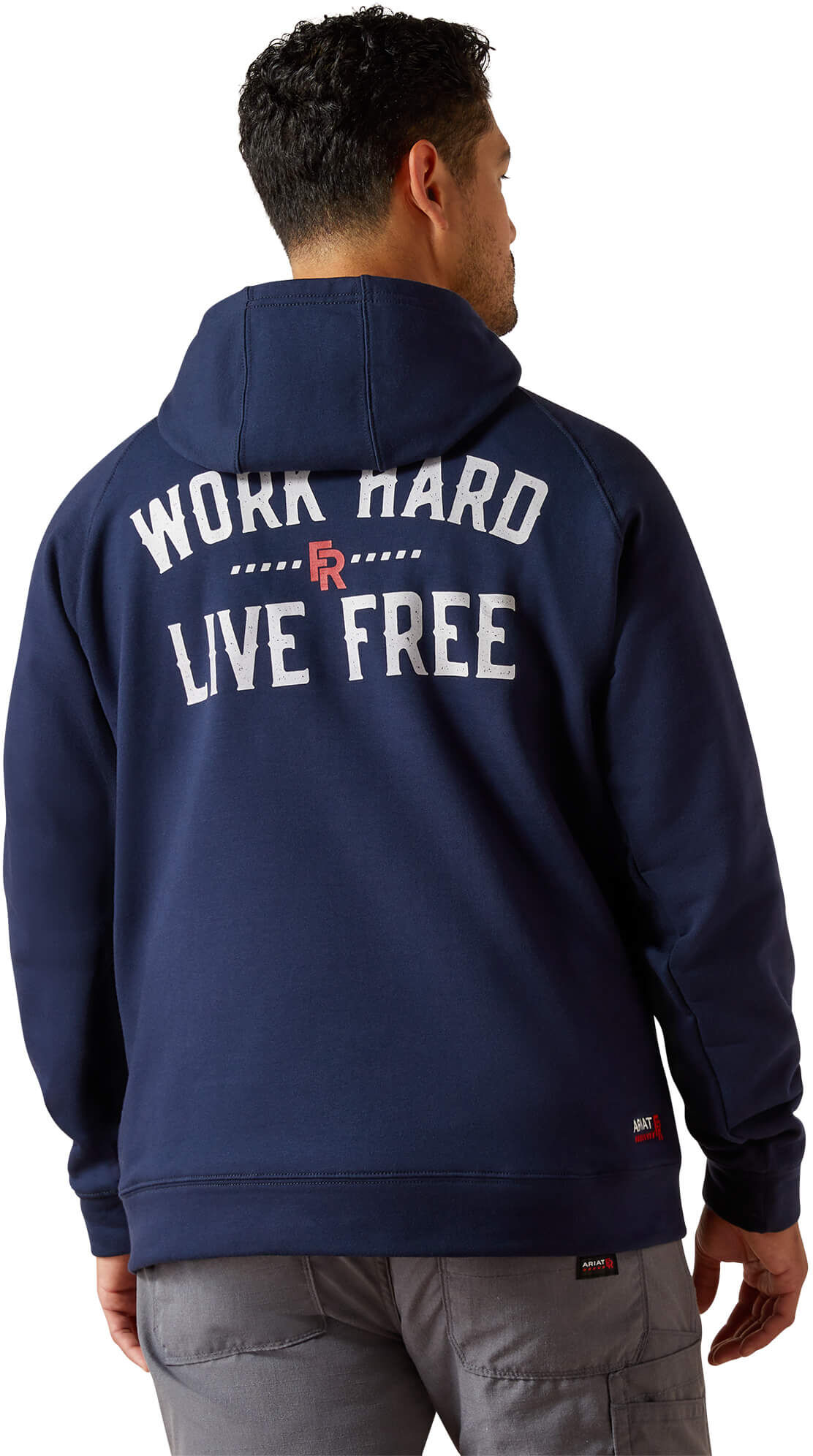 Men's Flame-Resistant DuraStretch Work Hard Live Flame-Resistantee Hoodie in Navy, Size: 4XL by Ariat