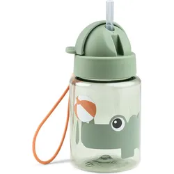 Done by Deer Playground Trinkflasche mit Strohhalm 280 ml, grün
