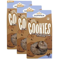 3er-Pack Sommer Dinkel Schoko Cookies
