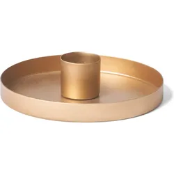 Novaliv, Kerzenständer, 12er-Set Stabkerzenhalter 9cm Metall rund Kerzenpick matt GOLD Weihnachtsdekoration candle