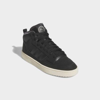 Sneaker ADIDAS SPORTSWEAR "RAPID COURT MID WINTERIZED", Damen, Gr. 48, core schwarz, carbon, cream weiß, Synthetik, Schuhe Sneaker
