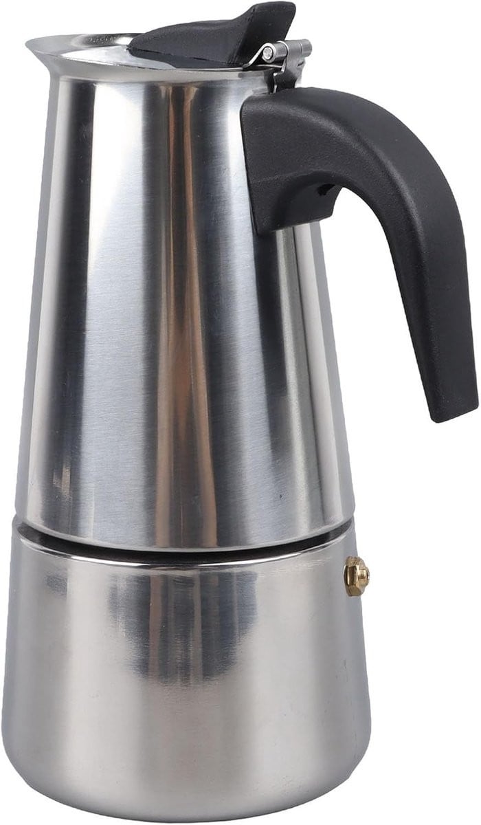 RVS Inductie Espresso Maker 300ml Moka Pot voor Thuis, Kantoor en Kamperen
