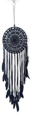 Snug & Styled Black Hand Woven Dream Catcher Wall Hanging Car Decoration Boho Home Decor black