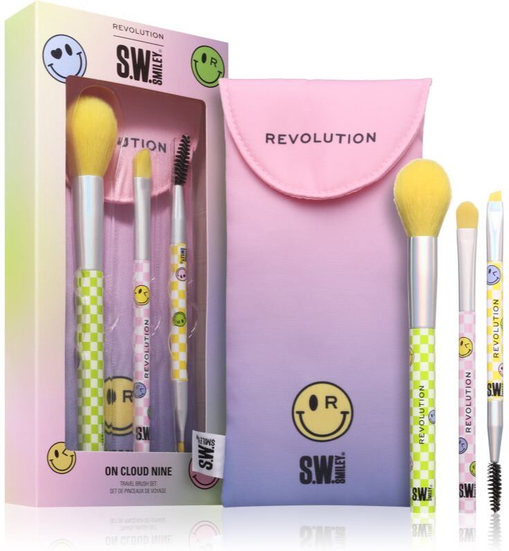 Revolution S.W.Smiley On Cloud Nine Kit de pinceaux avec pochette 3 pcs