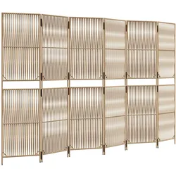 vidaXL Paravent 6-tlg. Beige Poly Rattan