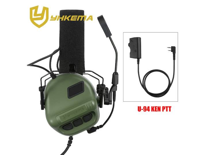 Casque de communication tactique électronique YHKEMA E70 avec câble U94-PTT, protège-oreilles à réduction de bruit active pour la chasse