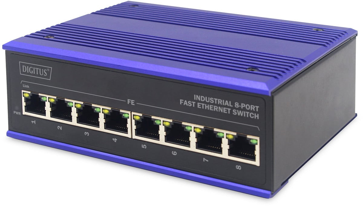 DIGITUS DN-650106 Industriële 8-Port Fast Ethernet Switch
