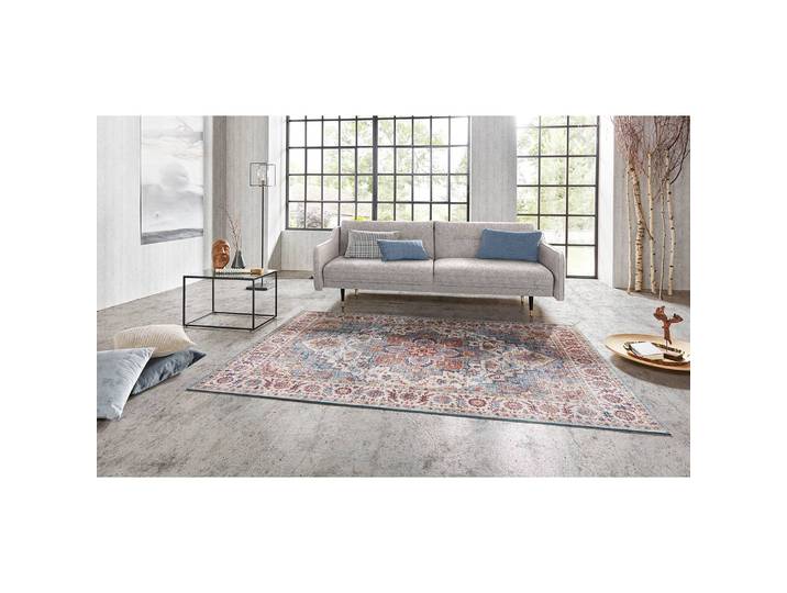 Kurzflorteppich Anthea Rot/Blau/Creme/Blau 200 x 290cm Webstoff