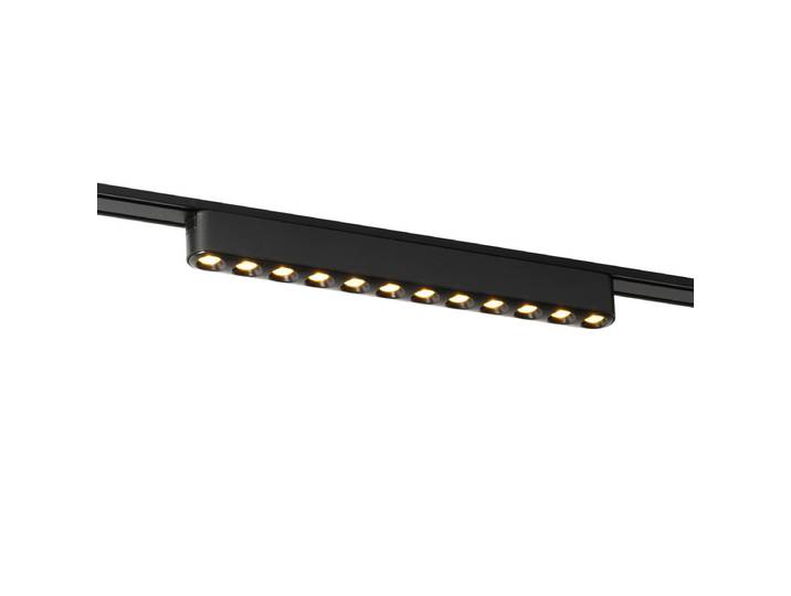 Plafonnier moderne noir pour système sur rail monophasé 12W 3000K