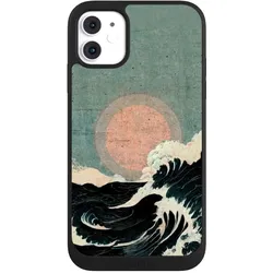 Nivocase Handyhülle für Apple iPhone 11 Hülle NIVOpure Case Schwarz Kunst Meer Welle (Apple iPhone 11), Smartphone Hülle, Schwarz
