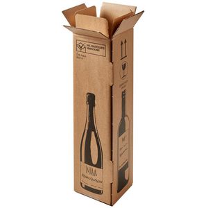 BB-Verpackungen Flaschenkarton Weinkarton,20 Stück, für 1 Weinflasche 105 x 420mm, mit PTZ-Zertifikat