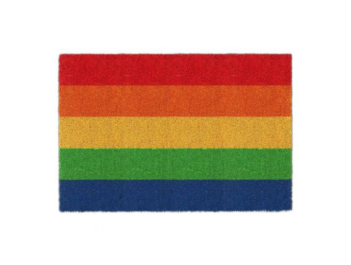 Relaxdays Fußmatte Kokos Regenbogen