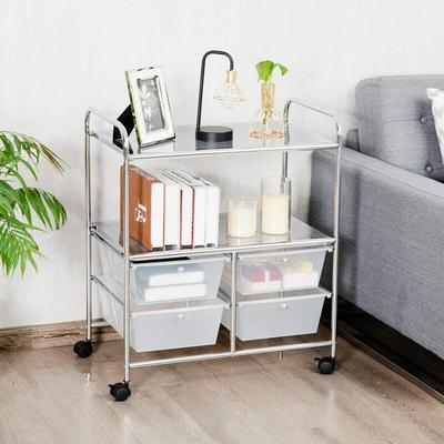 Lirago 4 Drawers Shelves Rolling Storage Cart Rack