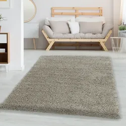Carpetsale24 Shaggy Hochflor Teppich, 240x340 cm, Natur, weich, flauschig, modern, einfarbig, XL großzügige Wohnräume, für Wohnzimmer