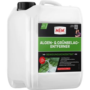MEM Grünbelagentferner Algenentferner 30836008, Konzentrat bis 500 m², für Stein- und Holzflächen, 5 Liter