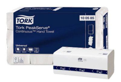 Tork® Papierhandtücher PeakServe® Endlos™ H5 100585, 1-lagig & geprägt, FSC®-Papier, 12 Pack mit je 410 Blatt, in 1 Karton, weiß