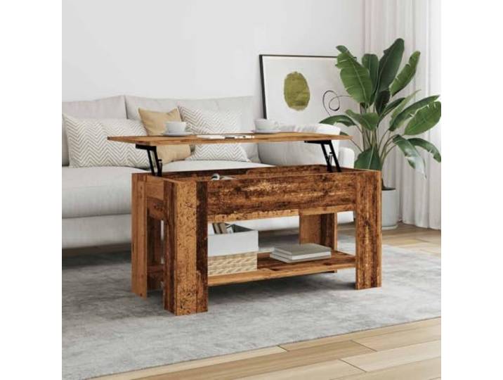 RJPLMFV Couchtisch, Holz, 101 x 49 x 52 cm Klappbare Platte, versteckte Aufbewahrung, leicht zu reinigende Oberfläche, vielseitig einsetzbar