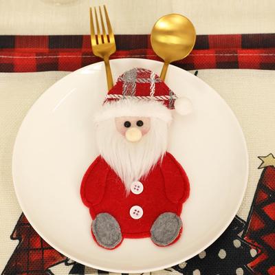 Snug & Styled Christmas Table Decorations Cartoon Christmas Silverware Holders Knife And Fork Covers Set old Man