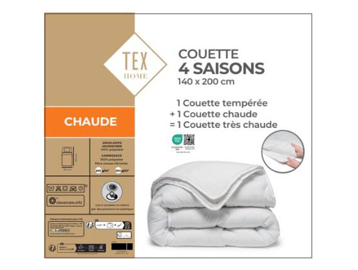 Couette 4 Saisons Microfibre 140x200cm TEX HOME