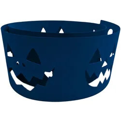 zaun|zu® Sichtschutzstreifen Halloween `Jack O` – Gruselige Kürbisfratzen Enzianblau 2,55m